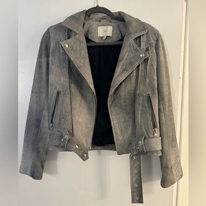 IRO Jova motorcycle jacket 100% gray lamb leather